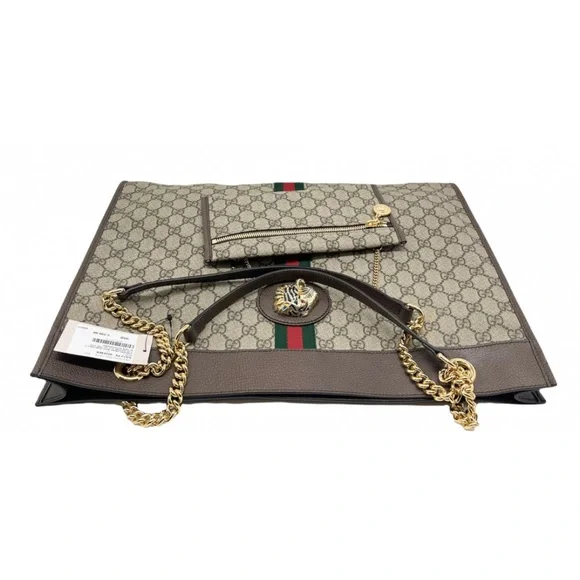 Gucci GG Supreme Web Rajah Tote and Purse Pouch - Picture 10 of 12